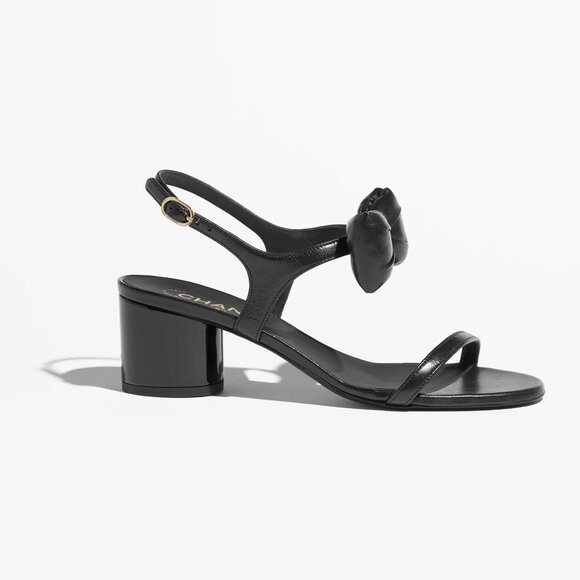 2025 Chanel Spring Summer black leather bow sandals - Picture 4 of 16